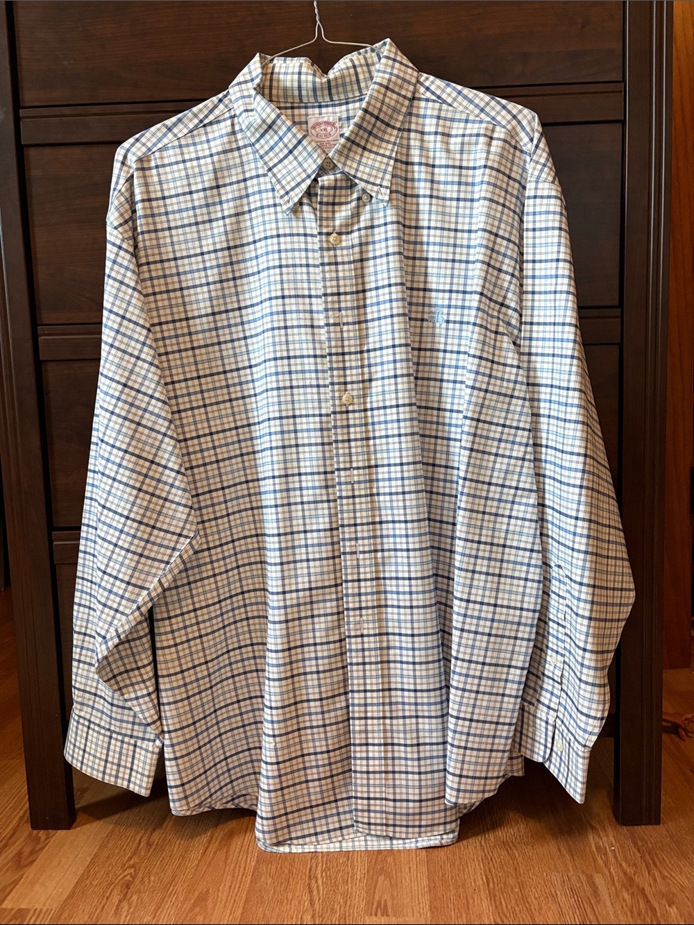 Brooks Brothers White and Blue Plaid Shirt